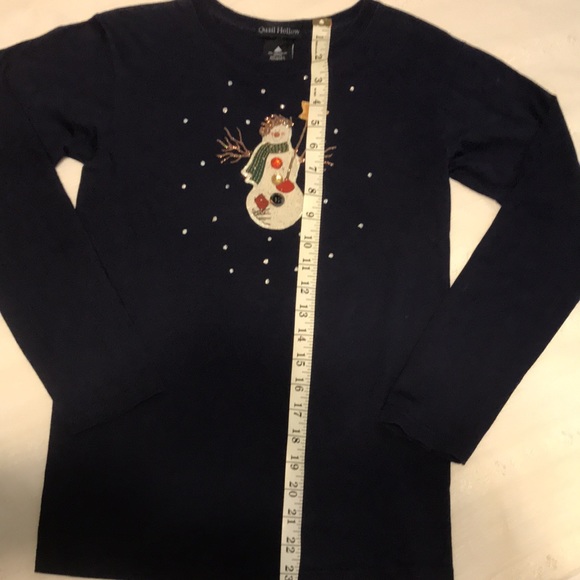 Girls Quail Hollow Navy Blue Snowman Tee - Picture 3 of 8